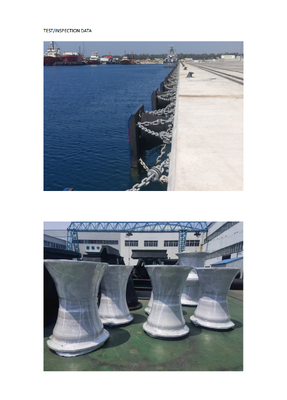 Fenders de borracha de cone aprovados pela SGS fornecendo dureza de 60-70 Shore A e resistência a intempéries Ideal para sistemas de atracação marítima