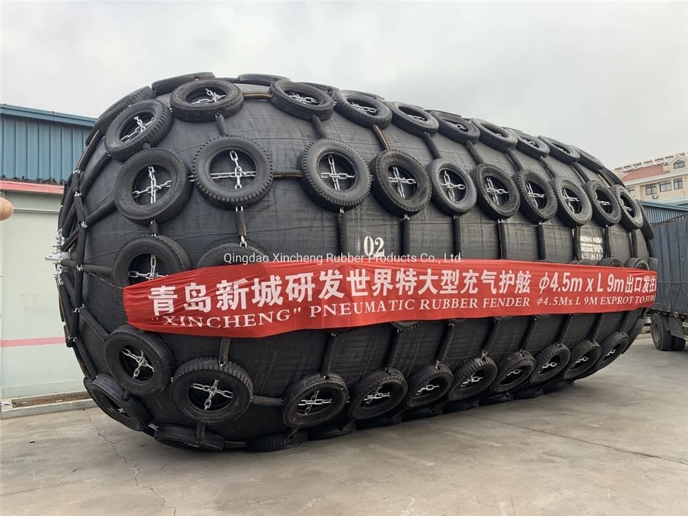 Acorrente e monte pneus o para-choque de borracha natural pneumático líquido do navio de Yokohama